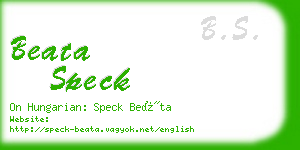 beata speck business card